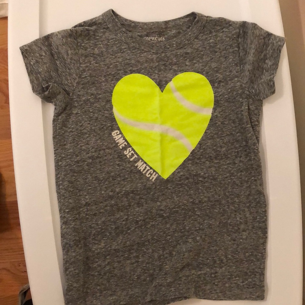 JCrew gray tee with felt heart